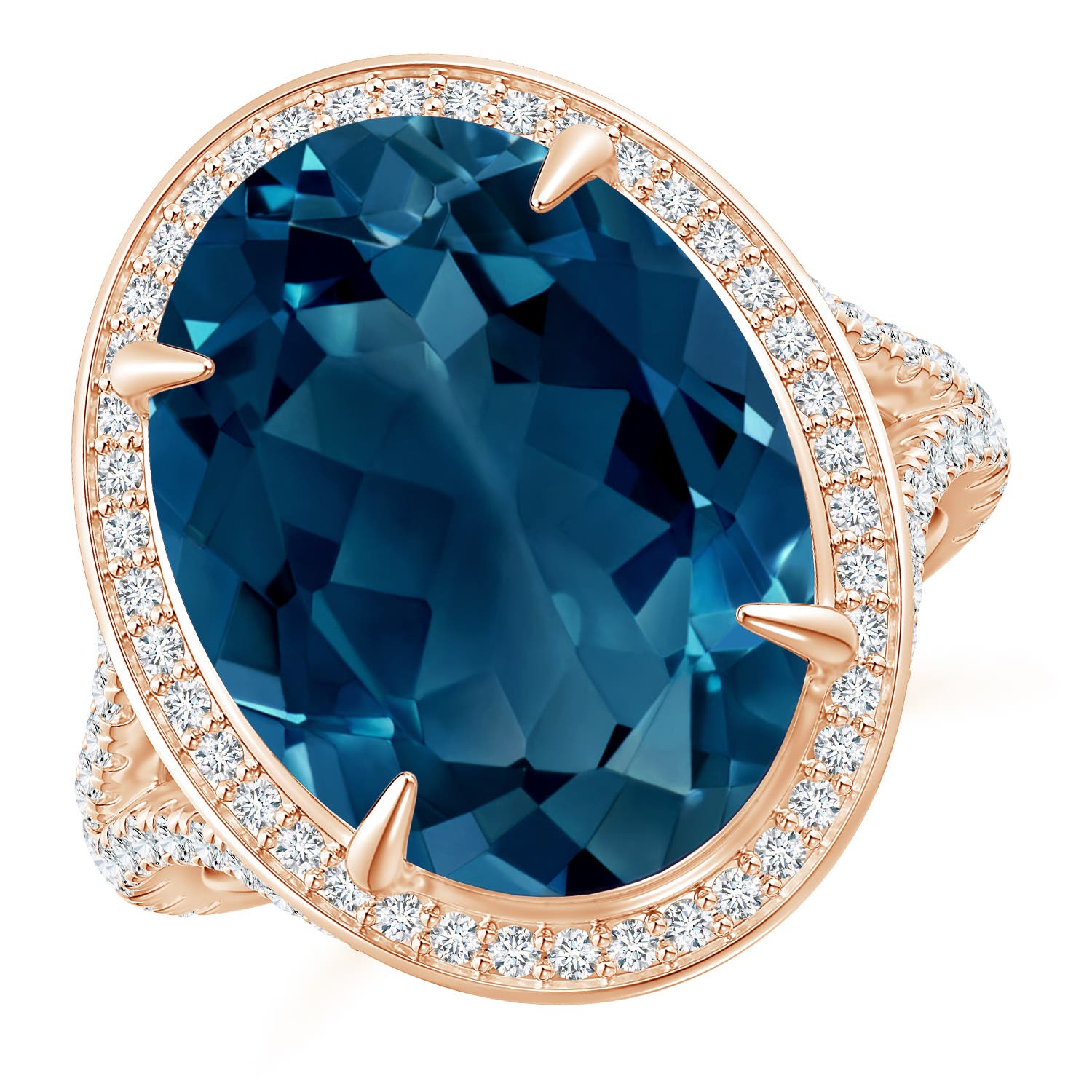 AAAA - London Blue Topaz / 13.53 CT / 14 KT Rose Gold