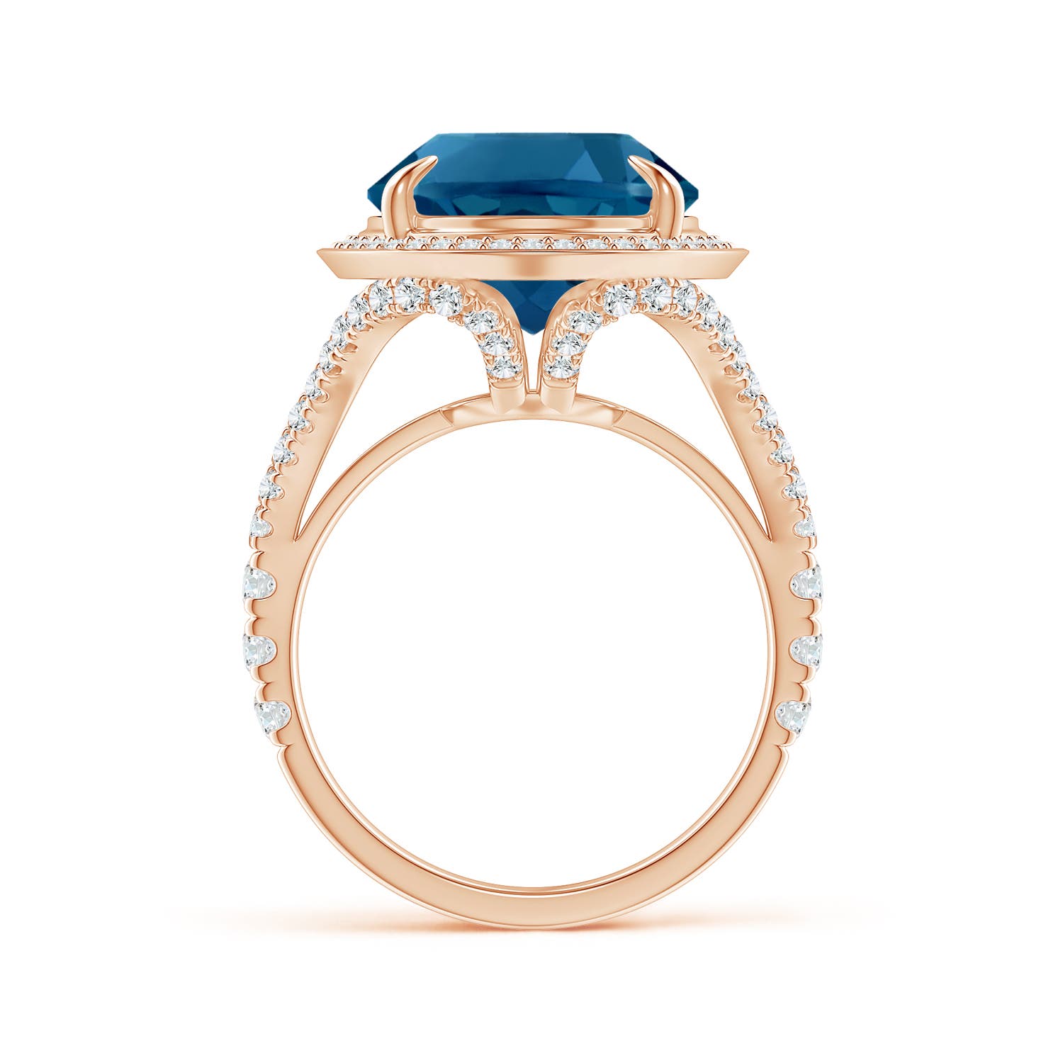 AAAA - London Blue Topaz / 13.53 CT / 14 KT Rose Gold