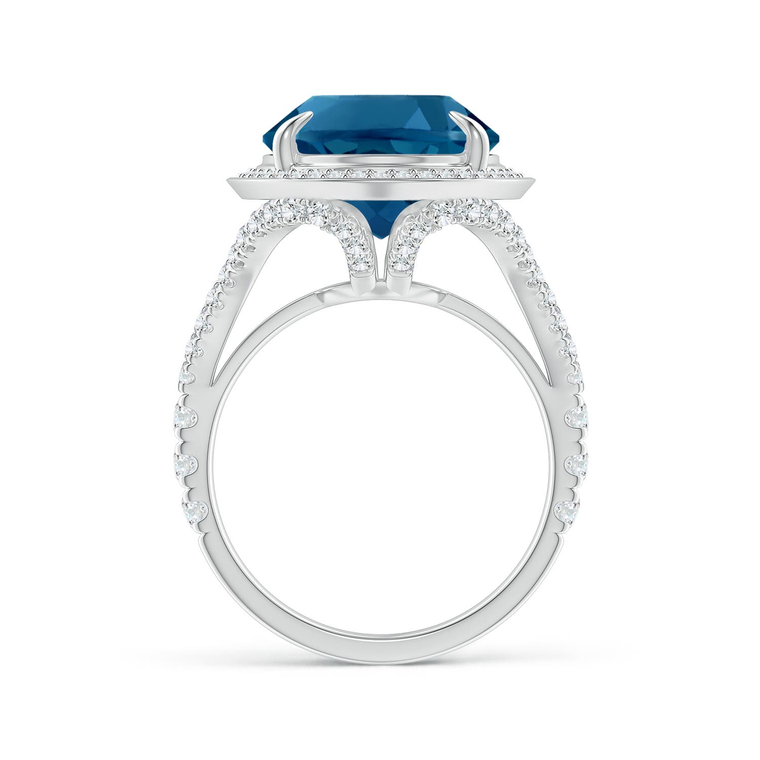 AAAA - London Blue Topaz / 13.53 CT / 14 KT White Gold