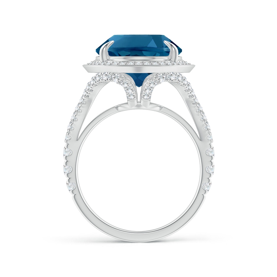 16x12mm AAAA Claw-Set Oval London Blue Topaz Cocktail Ring in White Gold product image