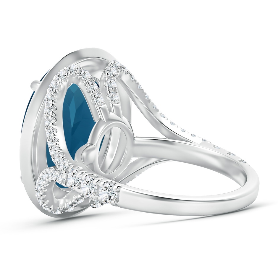 16x12mm AAAA Claw-Set Oval London Blue Topaz Cocktail Ring in White Gold product image