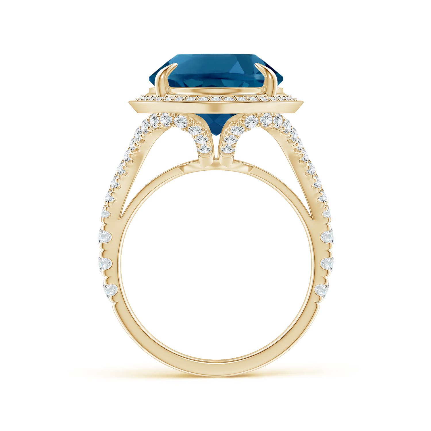 AAAA - London Blue Topaz / 13.53 CT / 14 KT Yellow Gold