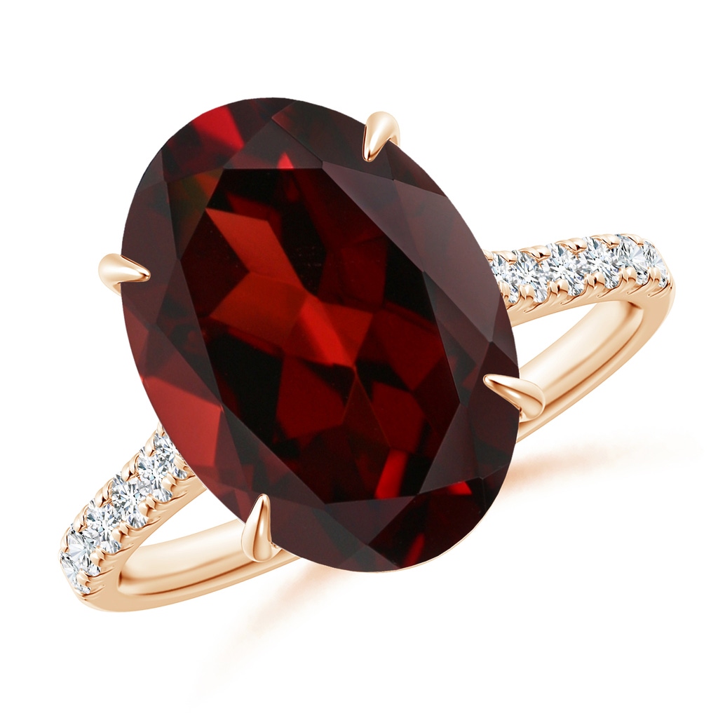 14x10mm AAA GIA Certified Classic Oval Garnet Solitaire Ring in Rose Gold