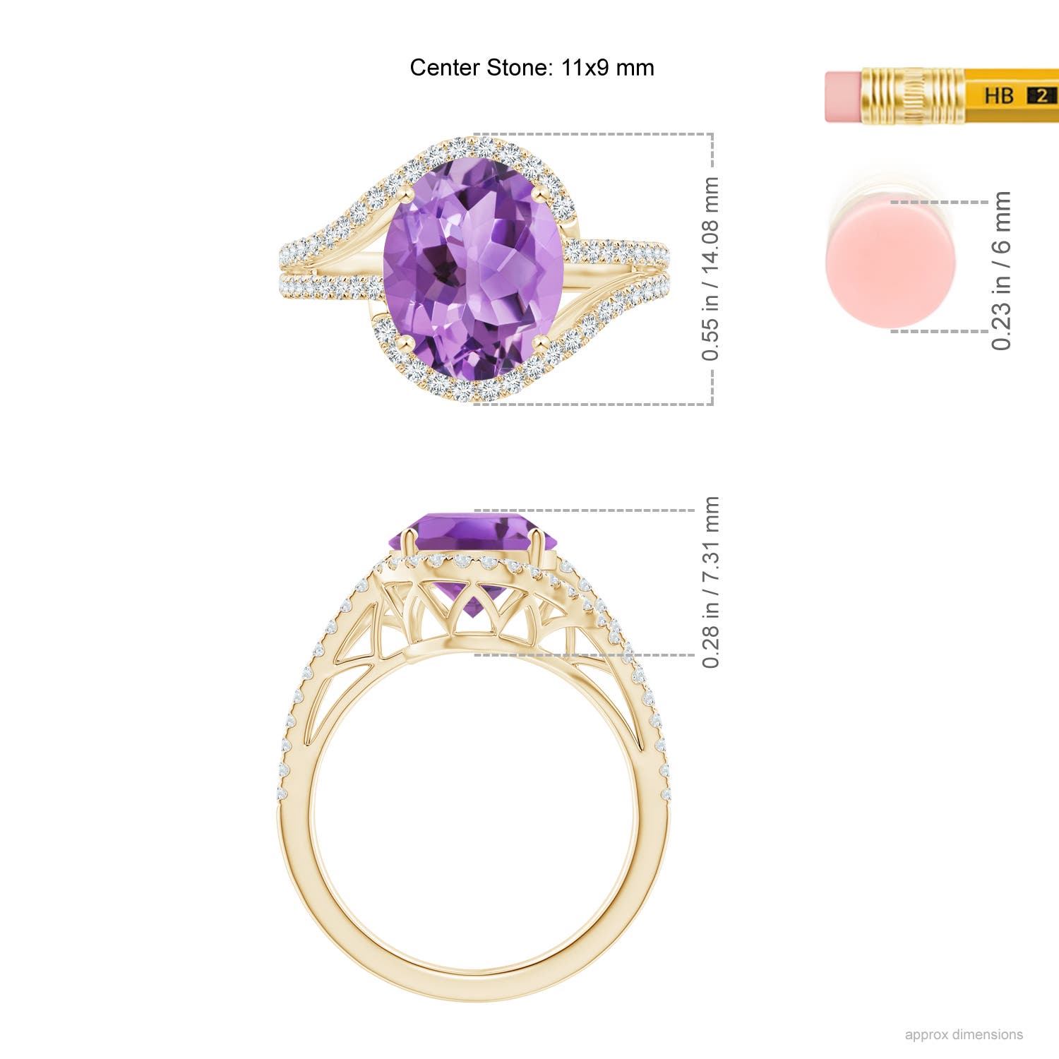 A - Amethyst / 3.65 CT / 14 KT Yellow Gold