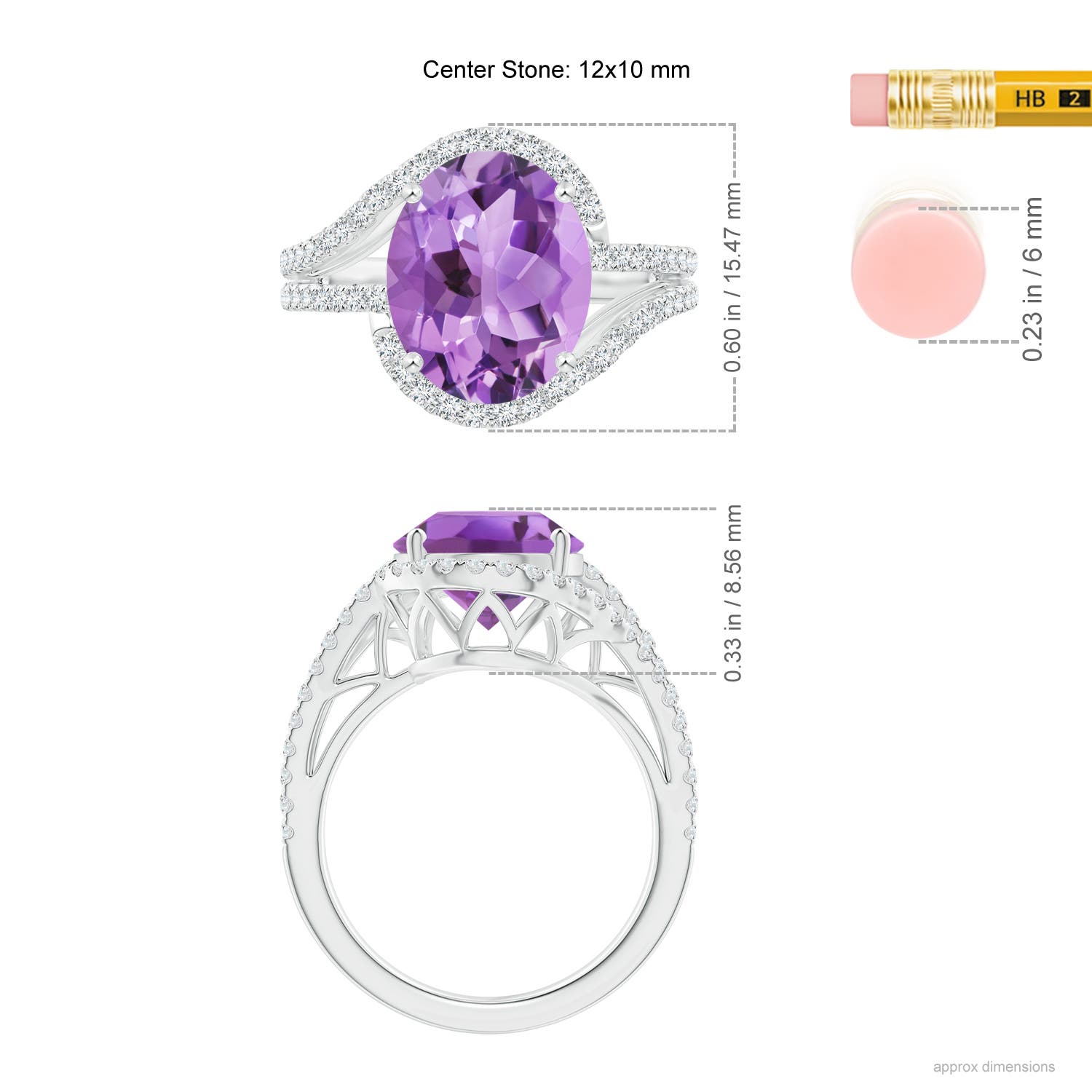 A - Amethyst / 4.92 CT / 14 KT White Gold