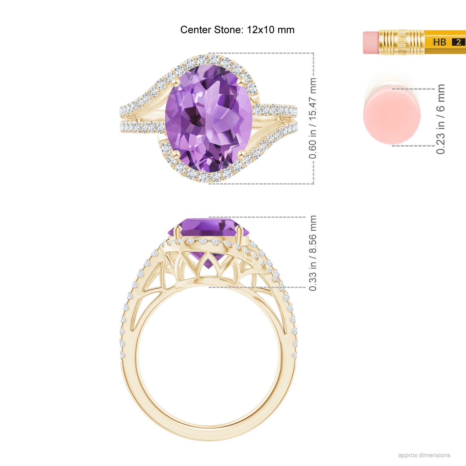 A - Amethyst / 4.92 CT / 14 KT Yellow Gold