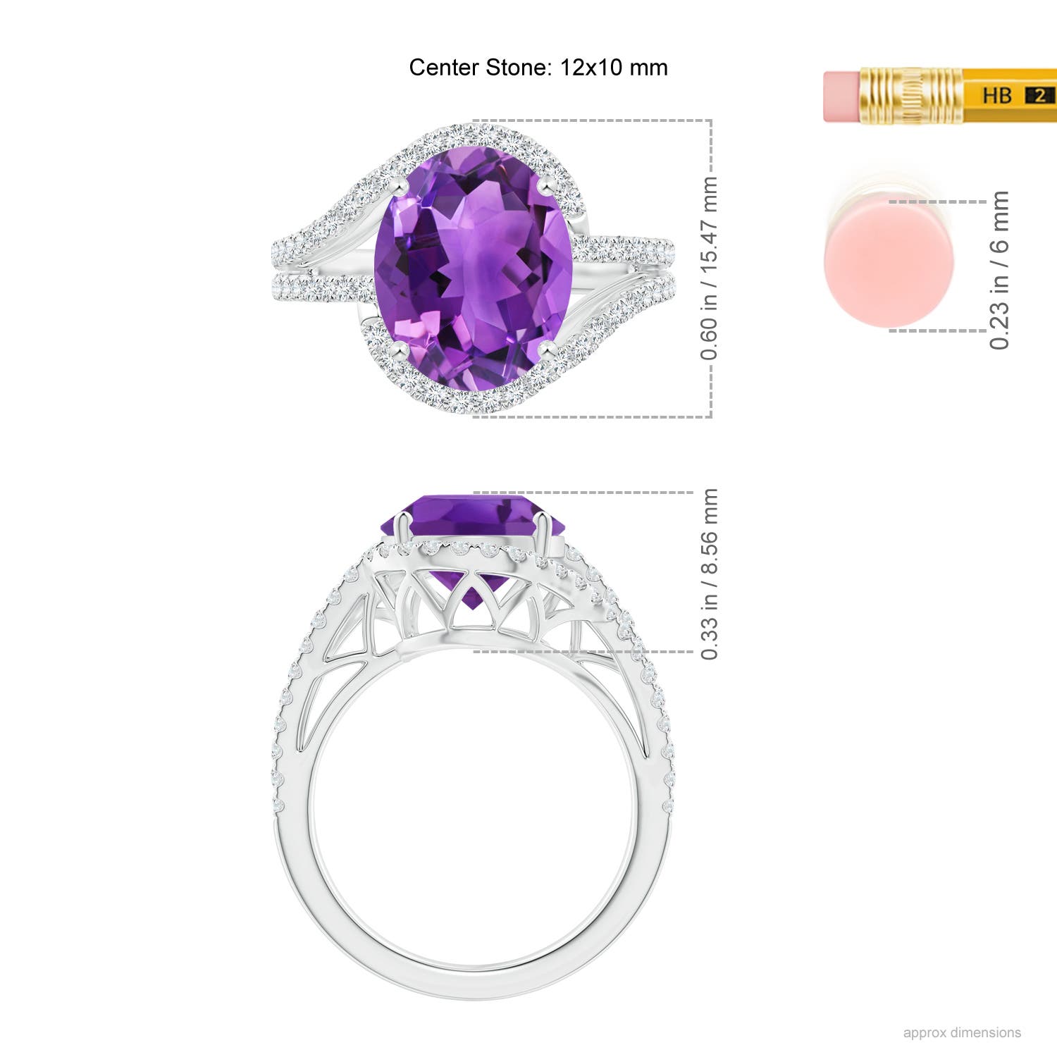 AAA - Amethyst / 4.92 CT / 14 KT White Gold