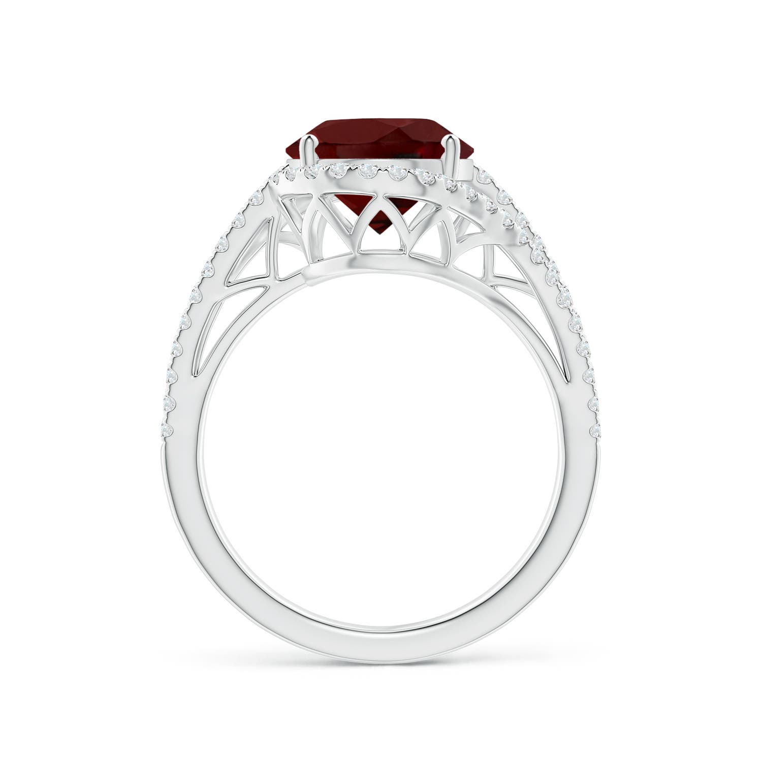 AAA - Garnet / 4.7 CT / 14 KT White Gold