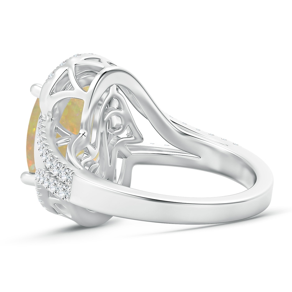 13.97x10.12x3.53mm AAAA Oval GIA Certified Opal Bypass Ring with Diamonds in White Gold side 399