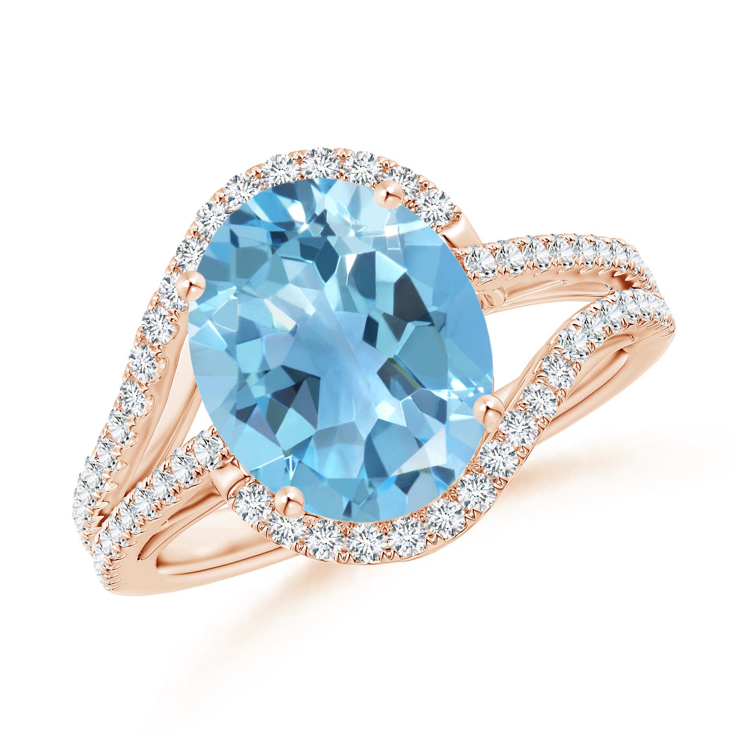 A - Swiss Blue Topaz / 5.2 CT / 14 KT Rose Gold