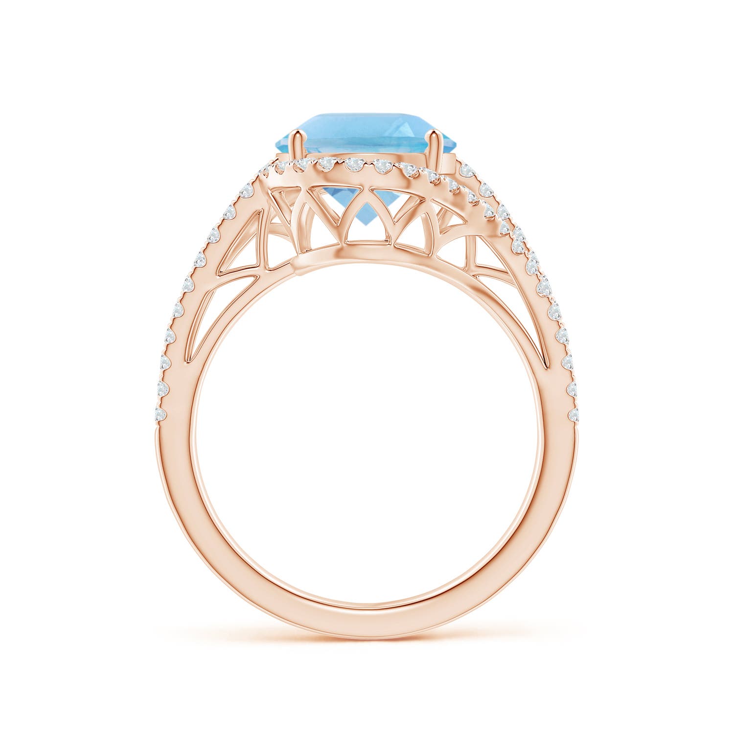 A - Swiss Blue Topaz / 5.2 CT / 14 KT Rose Gold