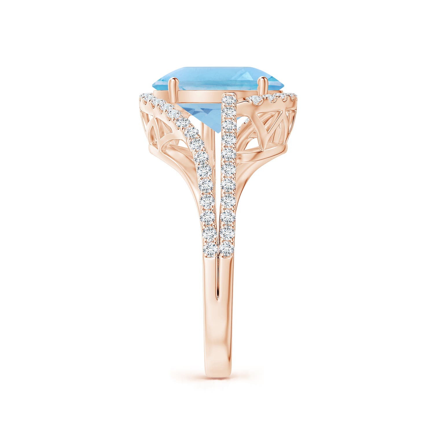 A - Swiss Blue Topaz / 5.2 CT / 14 KT Rose Gold