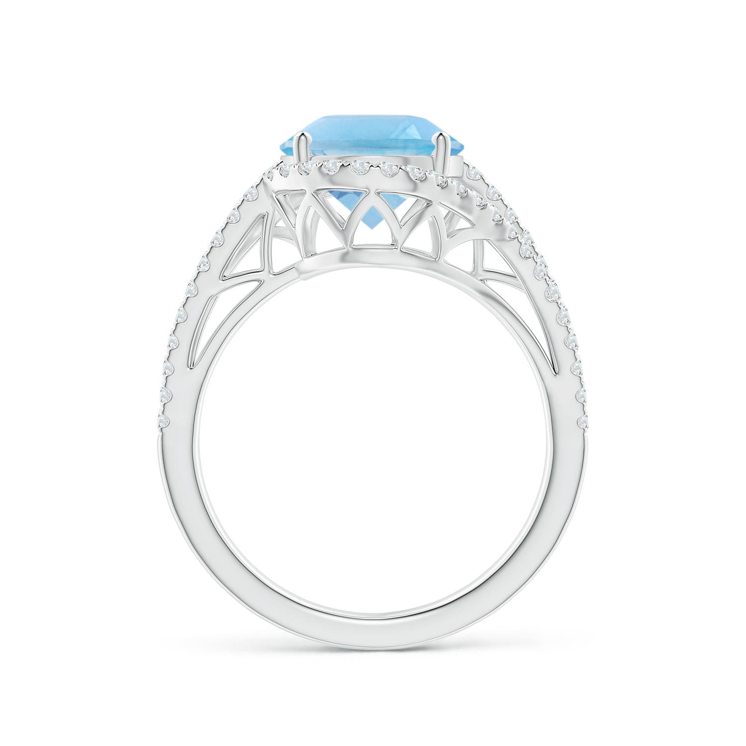 A - Swiss Blue Topaz / 5.2 CT / 14 KT White Gold