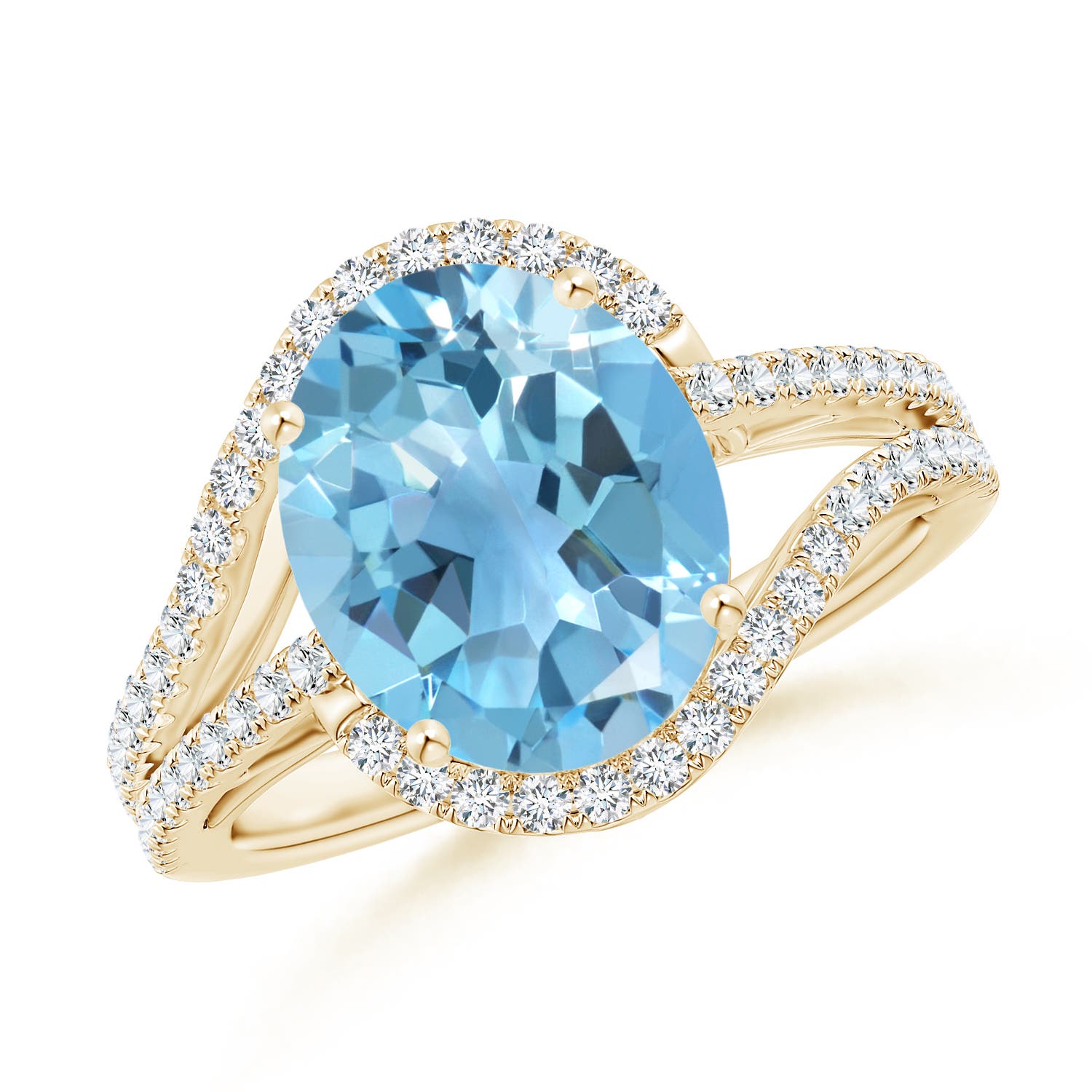 A - Swiss Blue Topaz / 5.2 CT / 14 KT Yellow Gold