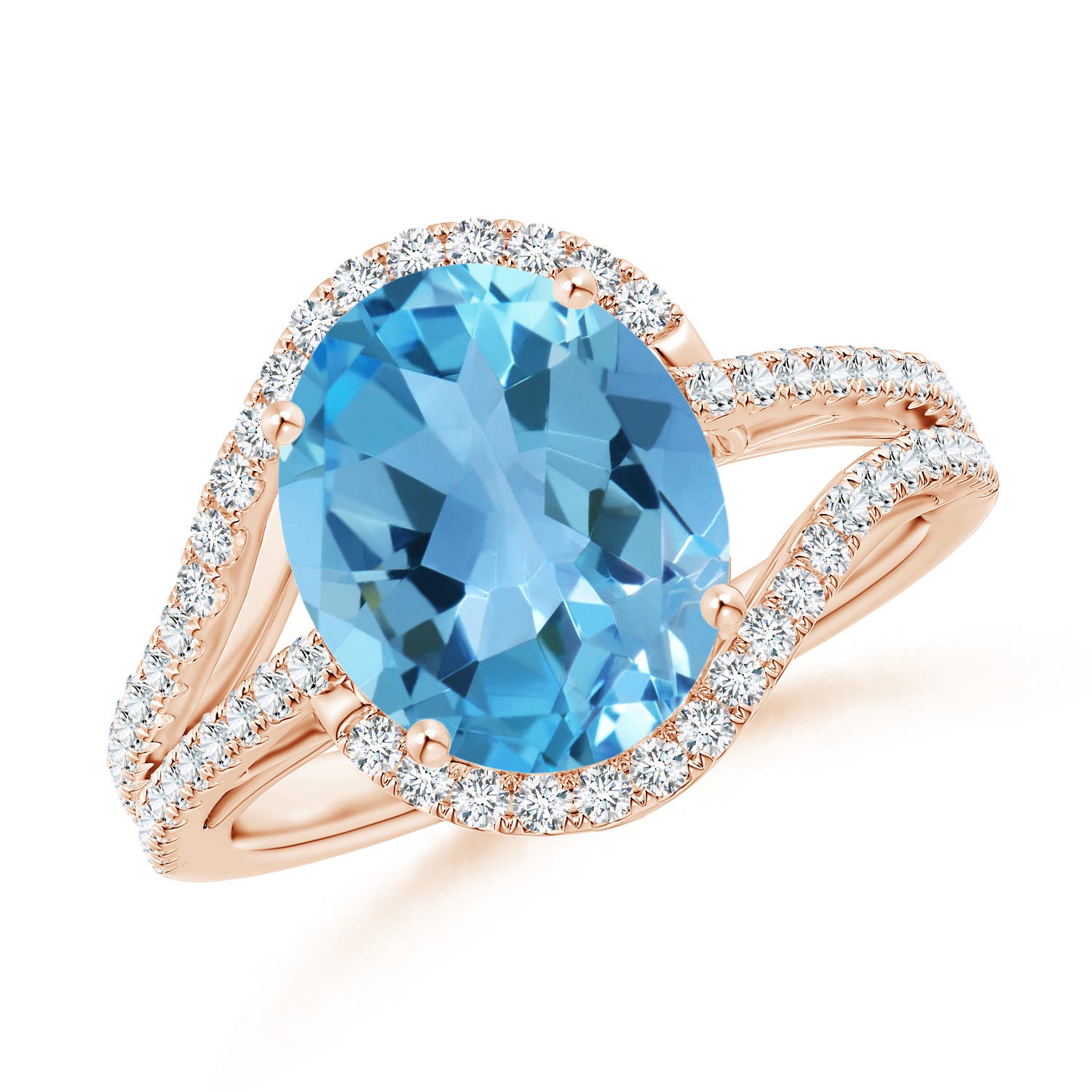 AA - Swiss Blue Topaz / 5.2 CT / 14 KT Rose Gold