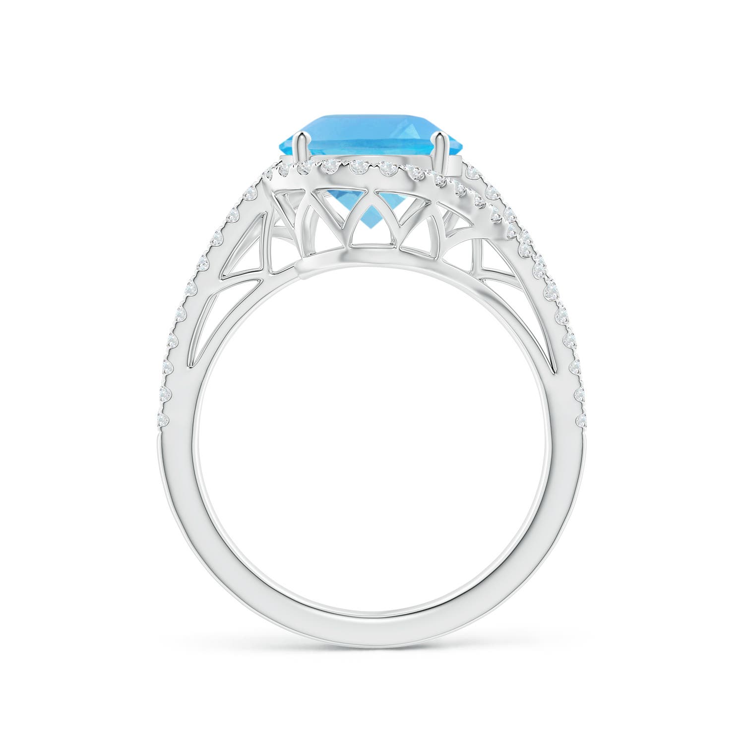 AA - Swiss Blue Topaz / 5.2 CT / 14 KT White Gold