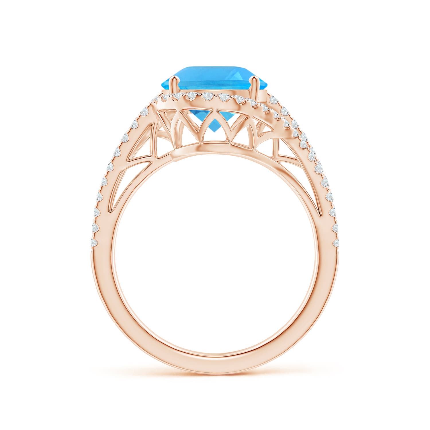 AAA - Swiss Blue Topaz / 5.2 CT / 14 KT Rose Gold