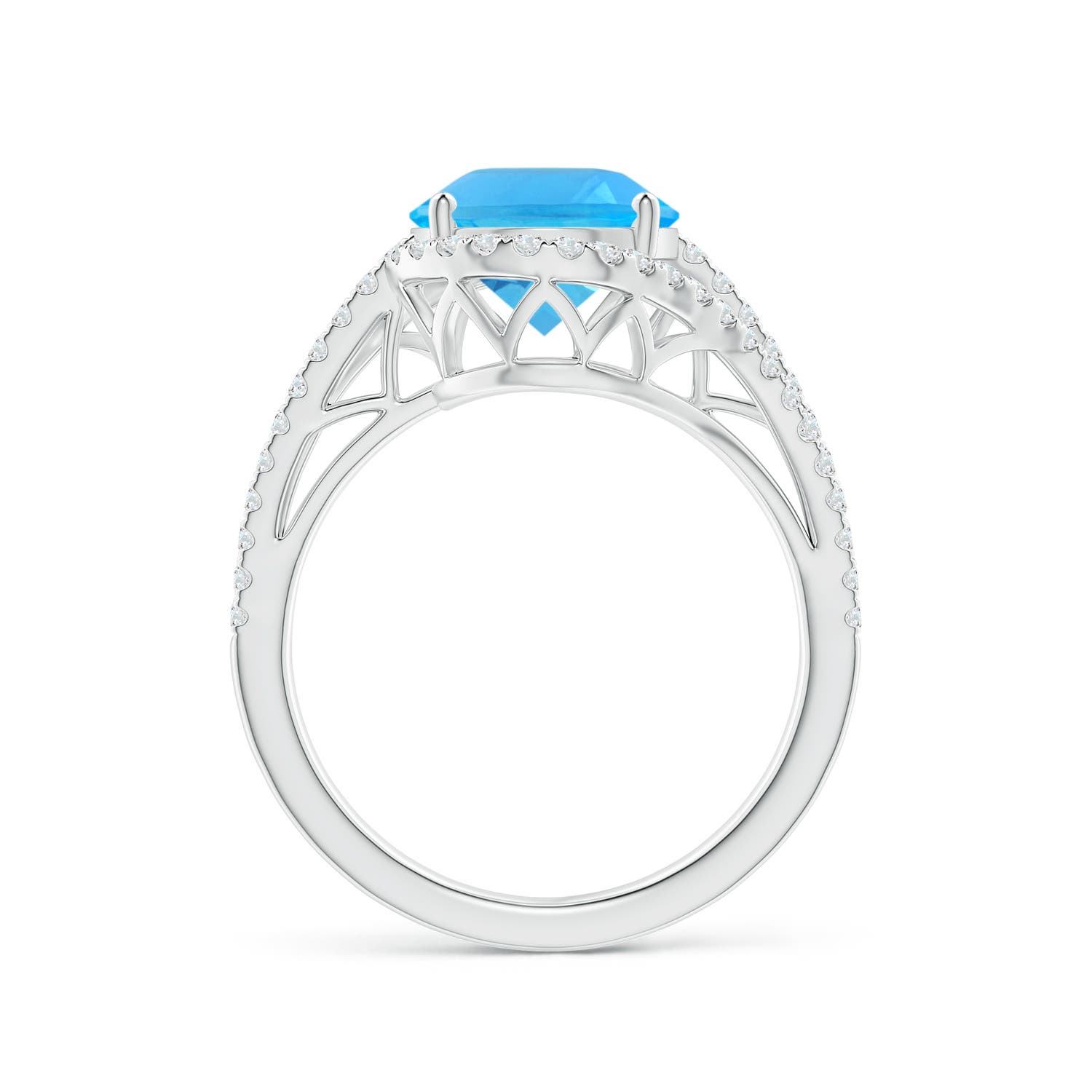 AAA - Swiss Blue Topaz / 5.2 CT / 14 KT White Gold