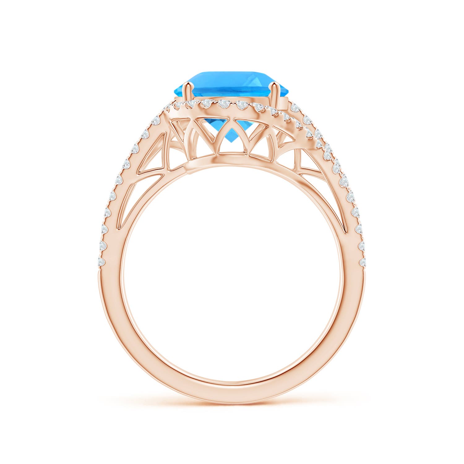 AAAA - Swiss Blue Topaz / 5.2 CT / 14 KT Rose Gold