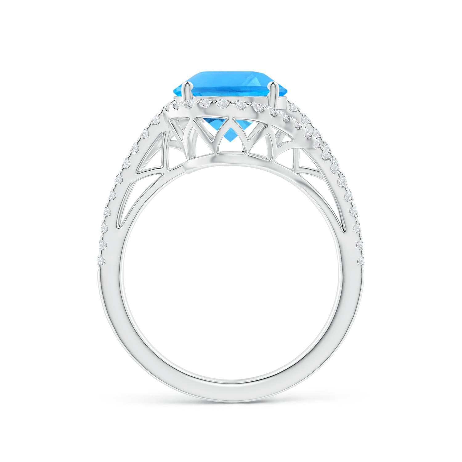 AAAA - Swiss Blue Topaz / 5.2 CT / 14 KT White Gold