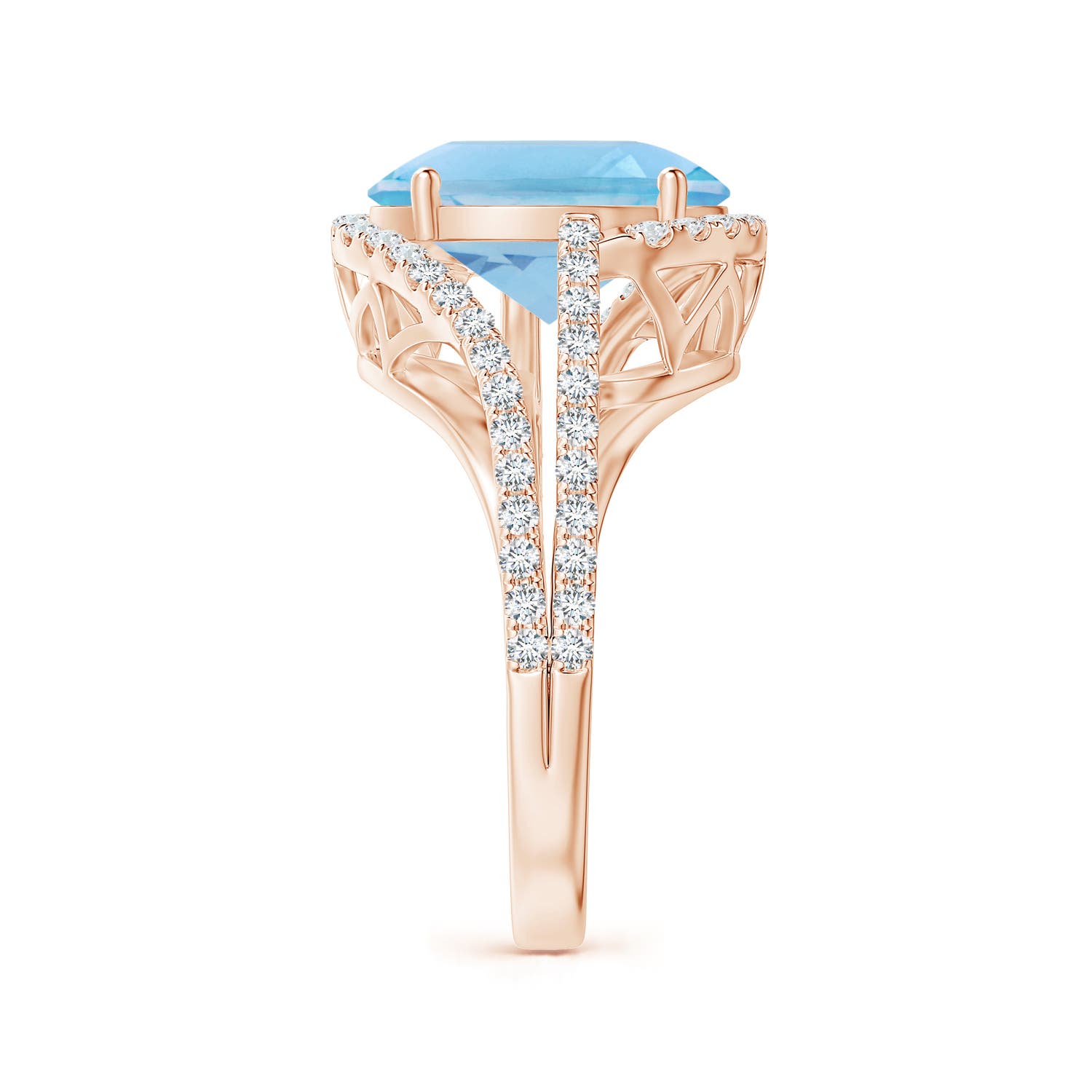 A - Swiss Blue Topaz / 6.22 CT / 14 KT Rose Gold