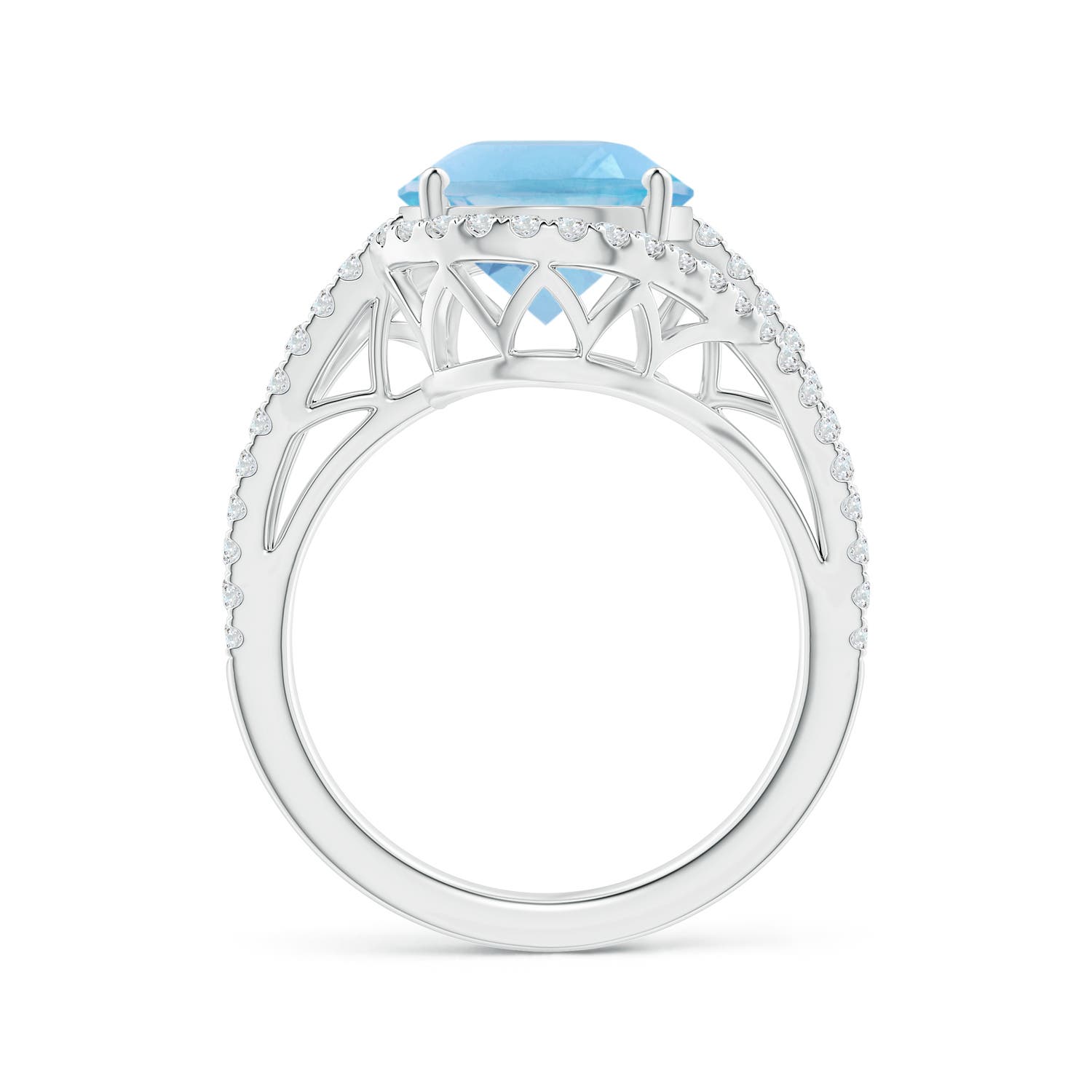 A - Swiss Blue Topaz / 6.22 CT / 14 KT White Gold