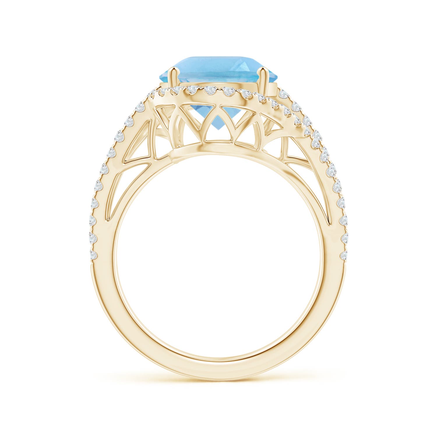 A - Swiss Blue Topaz / 6.22 CT / 14 KT Yellow Gold