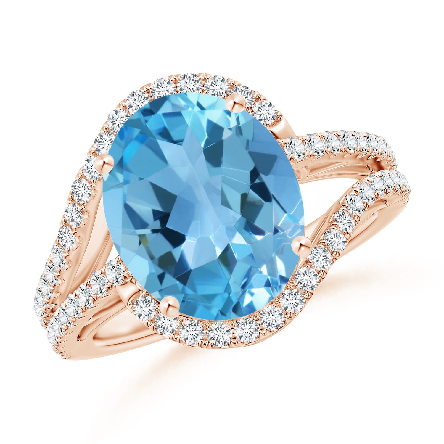 AA - Swiss Blue Topaz / 6.22 CT / 14 KT Rose Gold