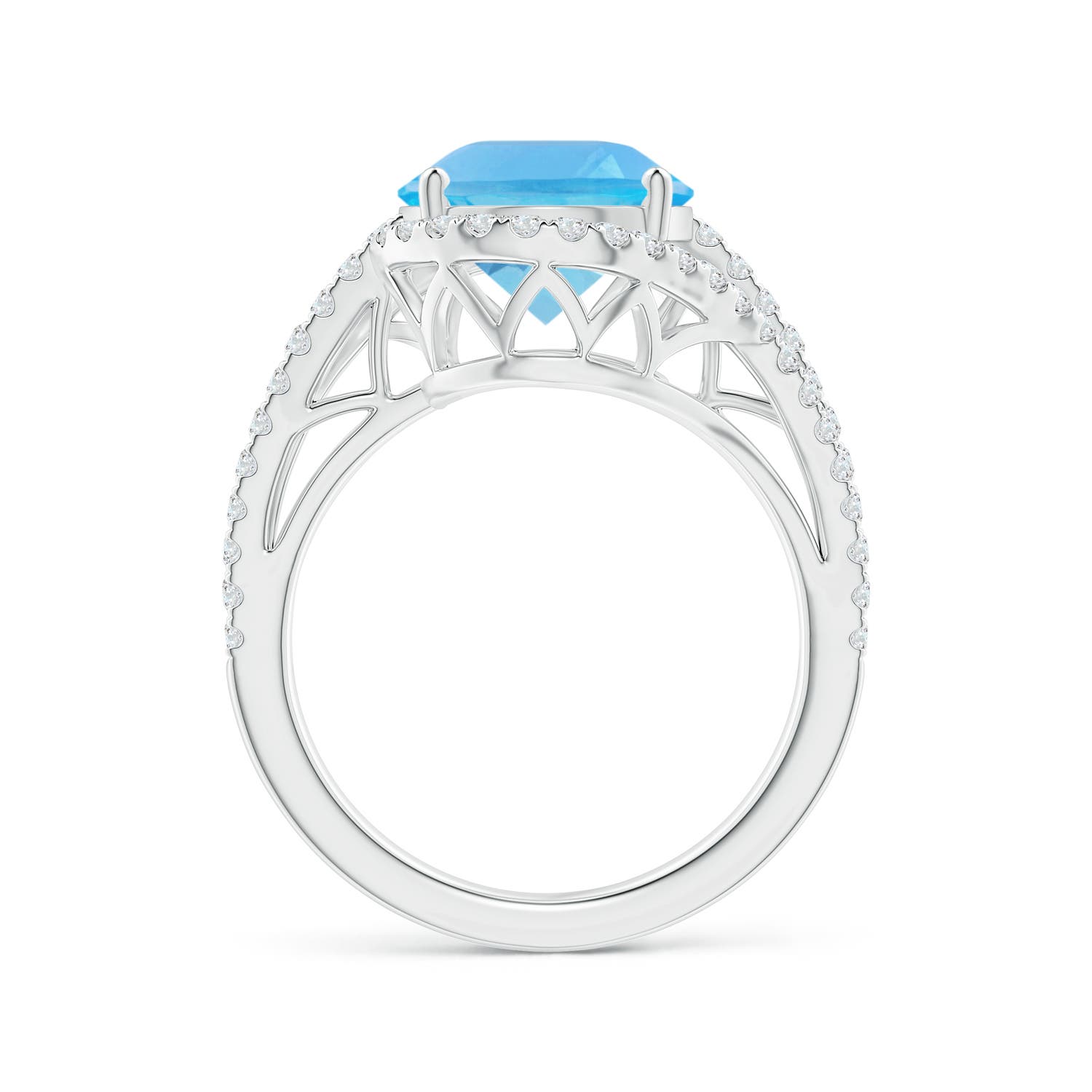 AA - Swiss Blue Topaz / 6.22 CT / 14 KT White Gold