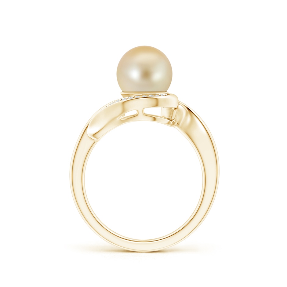 8mm AAA Golden South Sea Pearl and Diamond Loop Ring in Yellow Gold product image