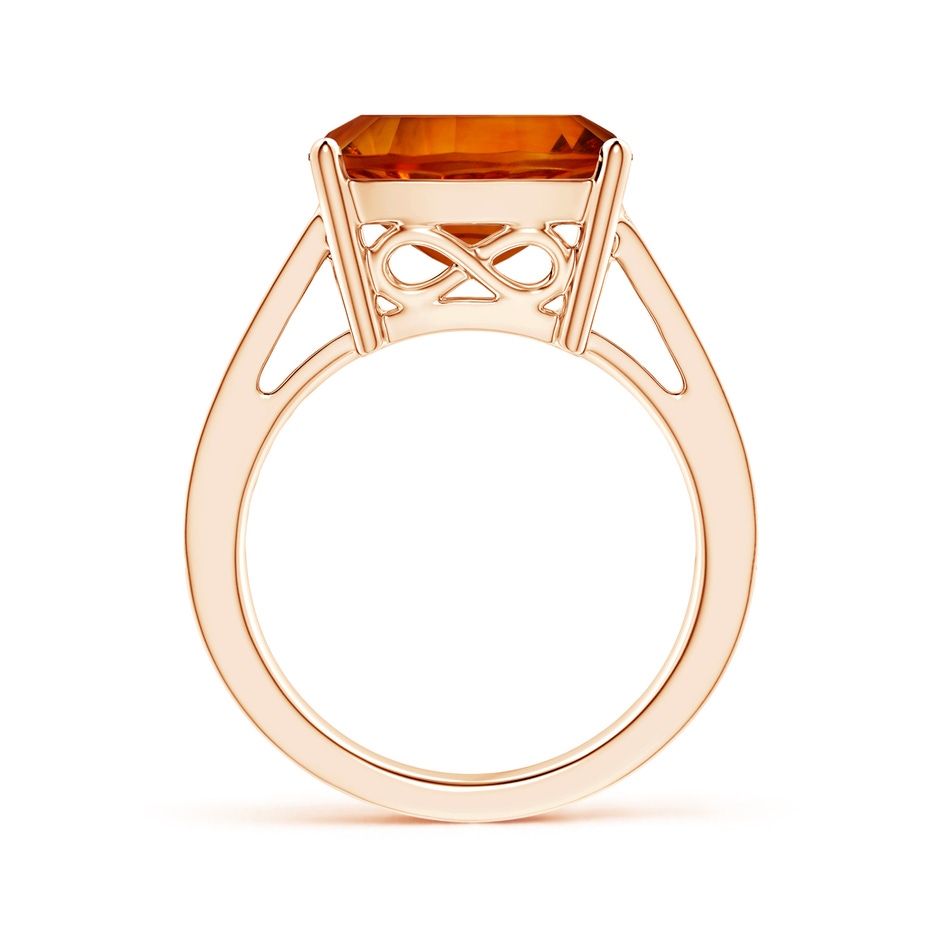 12.13x12.13x7.66mm AAAA GIA Certified Cushion Citrine Reverse Tapered Shank Ring in Rose Gold Side 199