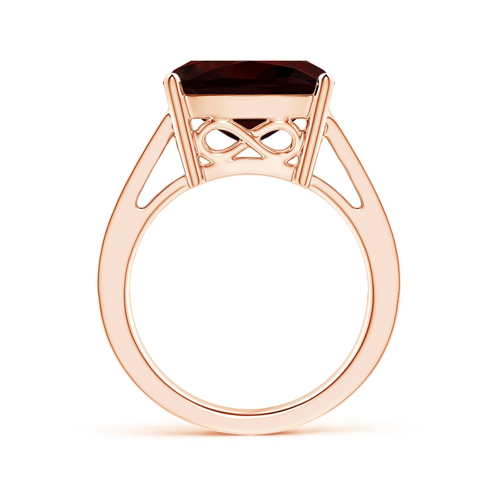 12.07x12.05x6.67mm AAA GIA Certified Cushion Garnet Reverse Tapered Shank Ring in 18K Rose Gold Side 199