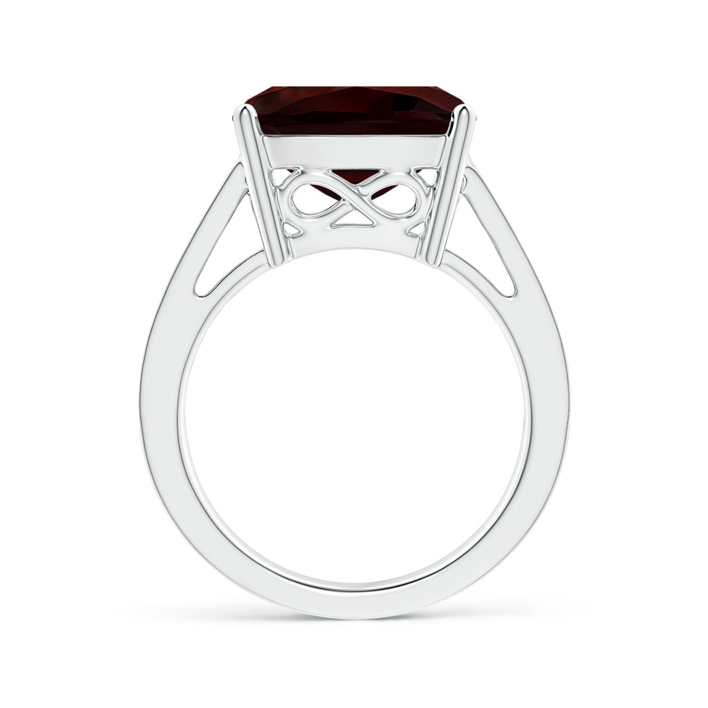 12.07x12.05x6.67mm AAA GIA Certified Cushion Garnet Reverse Tapered Shank Ring in P950 Platinum - side 199