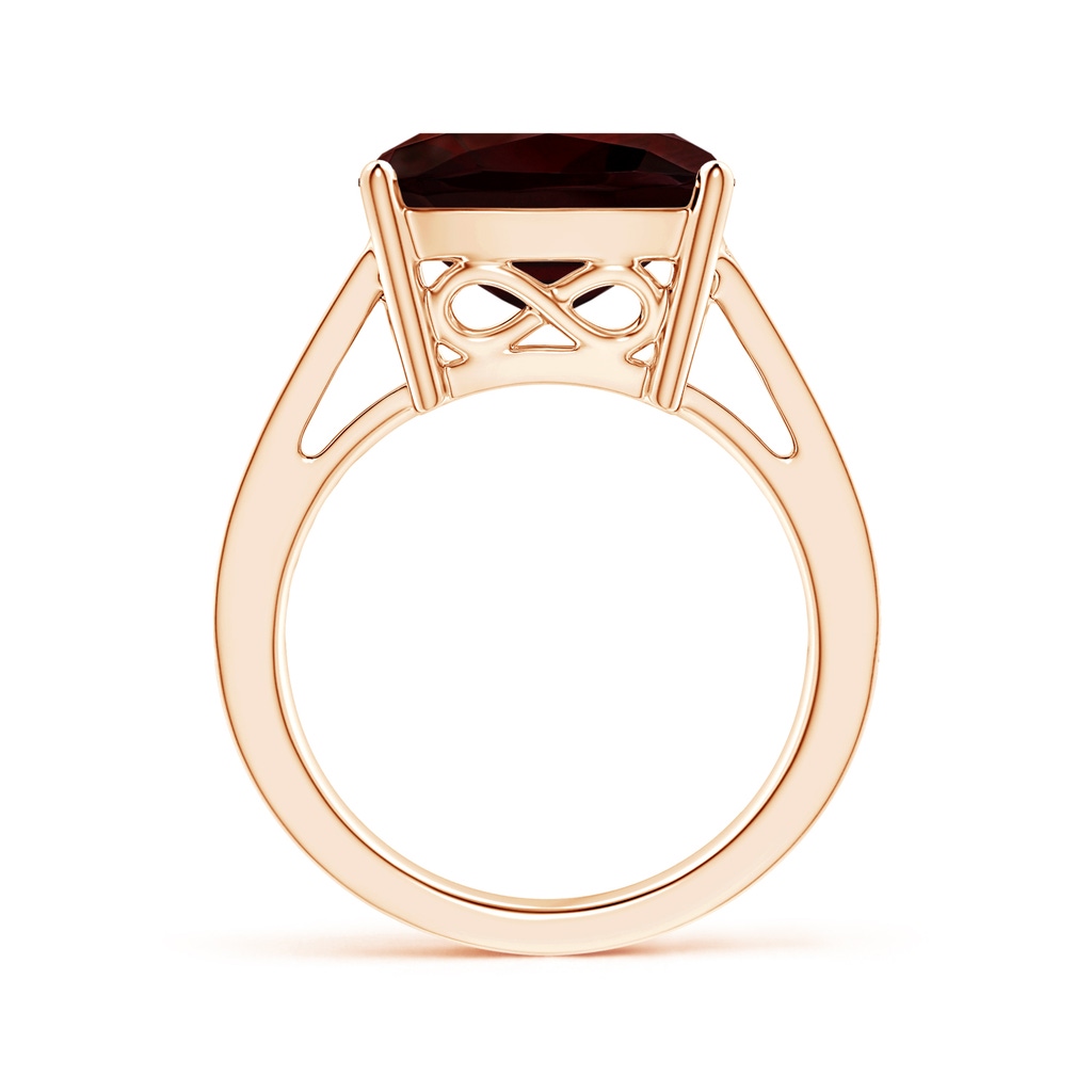 12.07x12.05x6.67mm AAA GIA Certified Cushion Garnet Reverse Tapered Shank Ring in Rose Gold - side 199