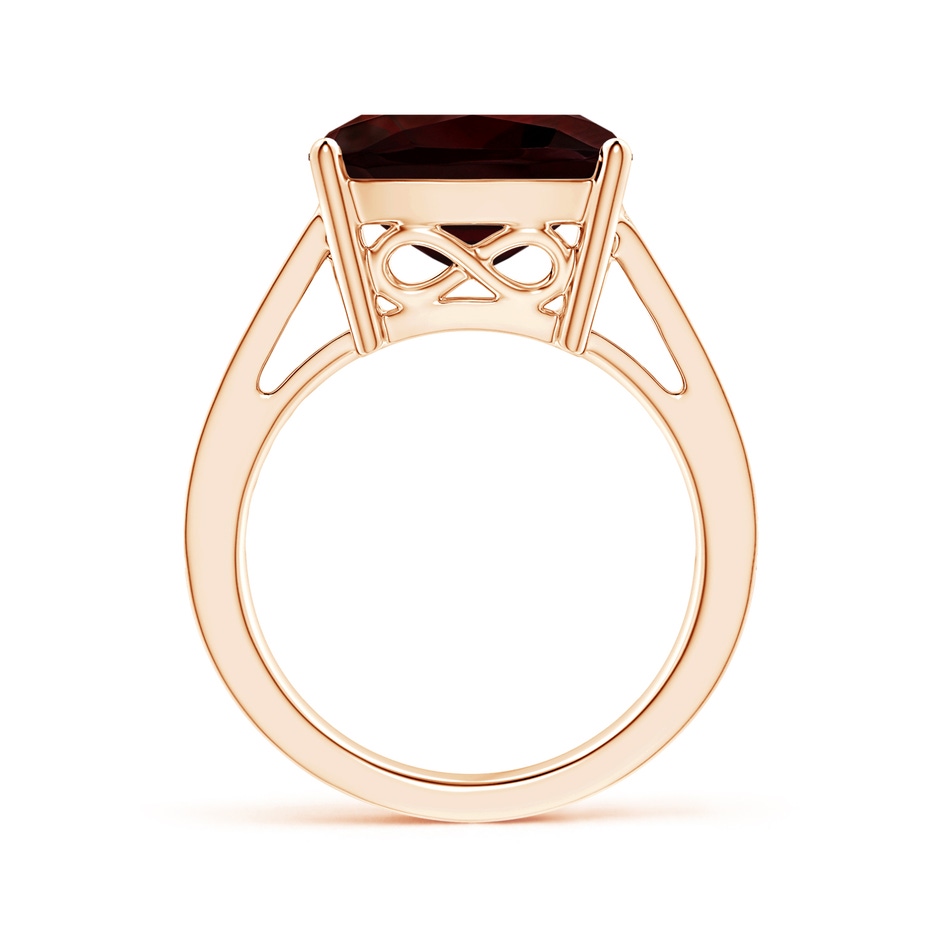12.07x12.05x6.67mm AAA GIA Certified Cushion Garnet Reverse Tapered Shank Ring in Rose Gold side 199