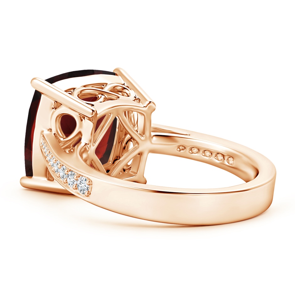 12.07x12.05x6.67mm AAA GIA Certified Cushion Garnet Reverse Tapered Shank Ring in Rose Gold side 399