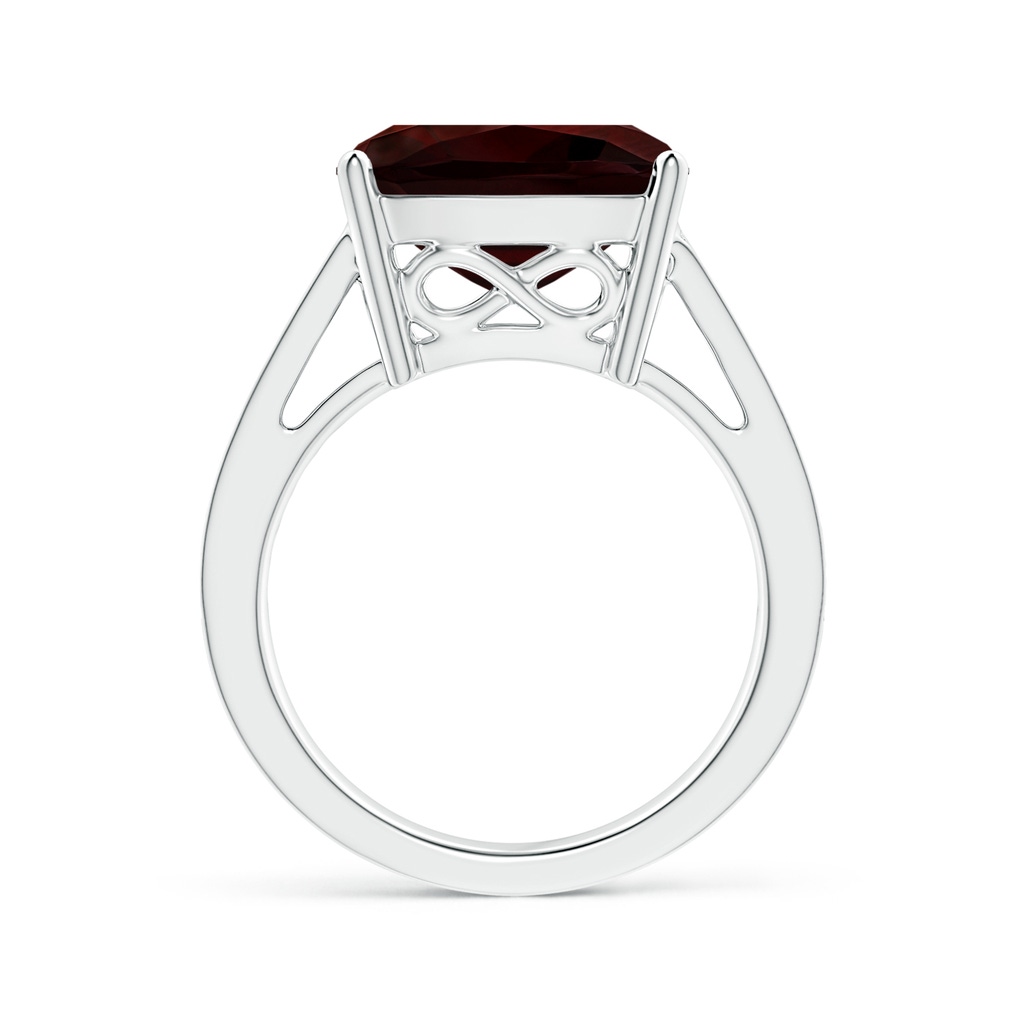 12.07x12.05x6.67mm AAA GIA Certified Cushion Garnet Reverse Tapered Shank Ring in White Gold Side 199