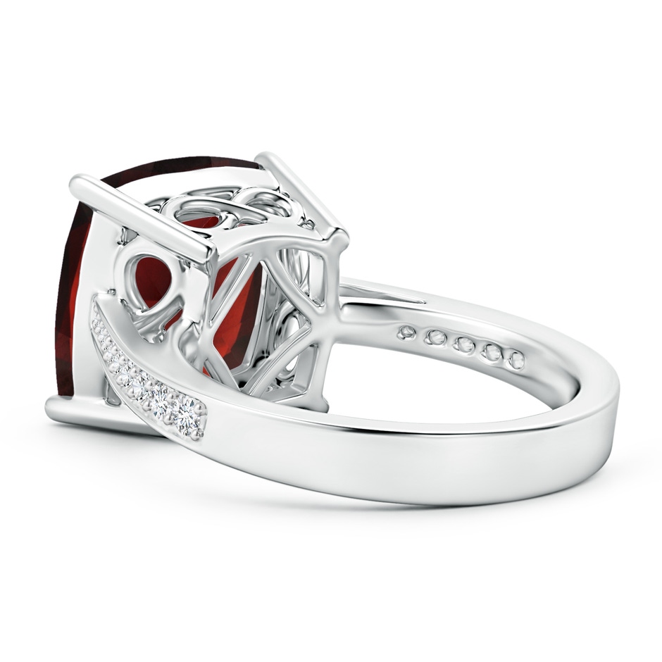 12.07x12.05x6.67mm AAA GIA Certified Cushion Garnet Reverse Tapered Shank Ring in White Gold side 399