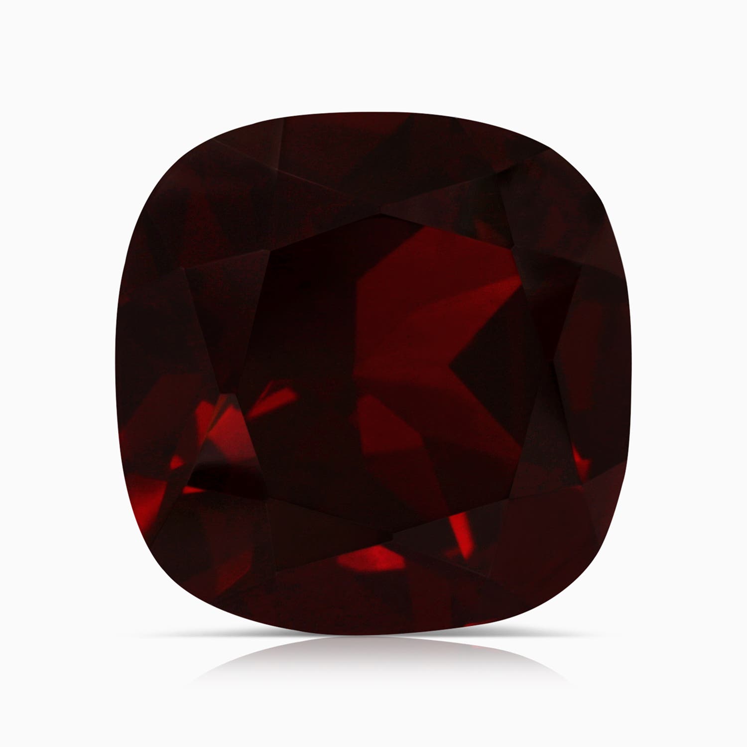 12.07x12.05x6.67mm AAA GIA Certified Cushion Garnet Reverse Tapered Shank Ring in White Gold - stone