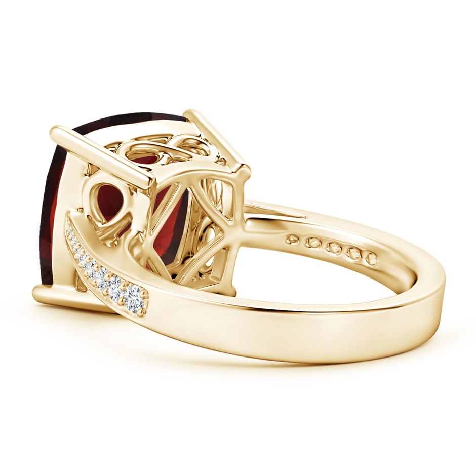 12.07x12.05x6.67mm AAA GIA Certified Cushion Garnet Reverse Tapered Shank Ring in Yellow Gold side 399