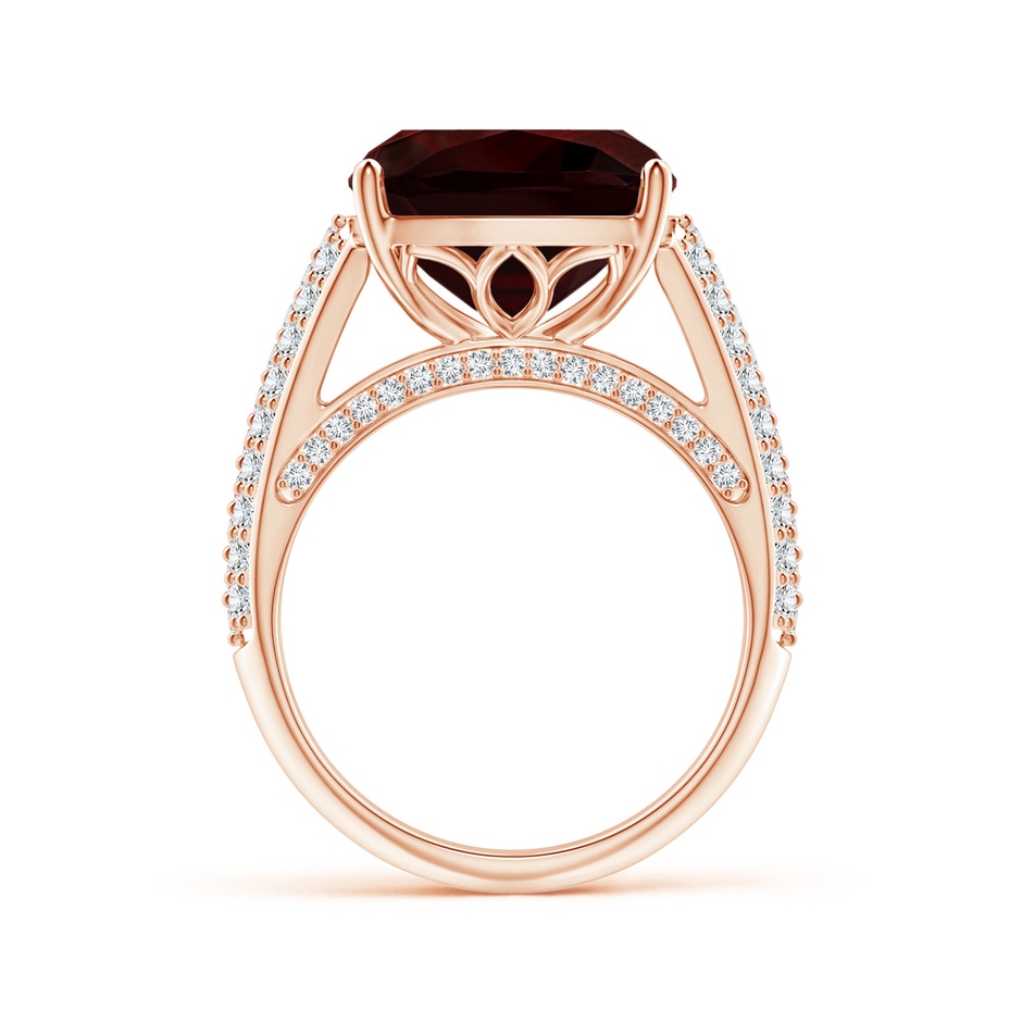 12.07x12.05x6.67mm AAA GIA Certified Cushion Garnet Ring with Pave-Set Diamonds in 18K Rose Gold side 199