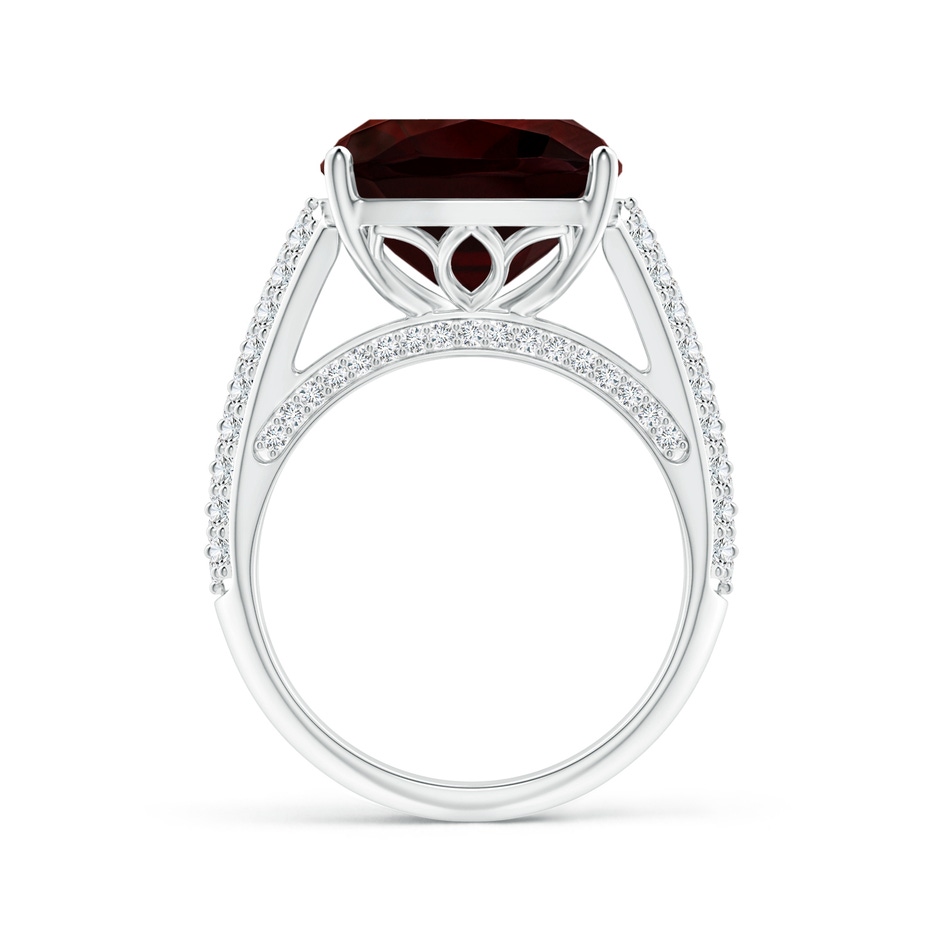 12.07x12.05x6.67mm AAA GIA Certified Cushion Garnet Ring with Pave-Set Diamonds in 18K White Gold side 199