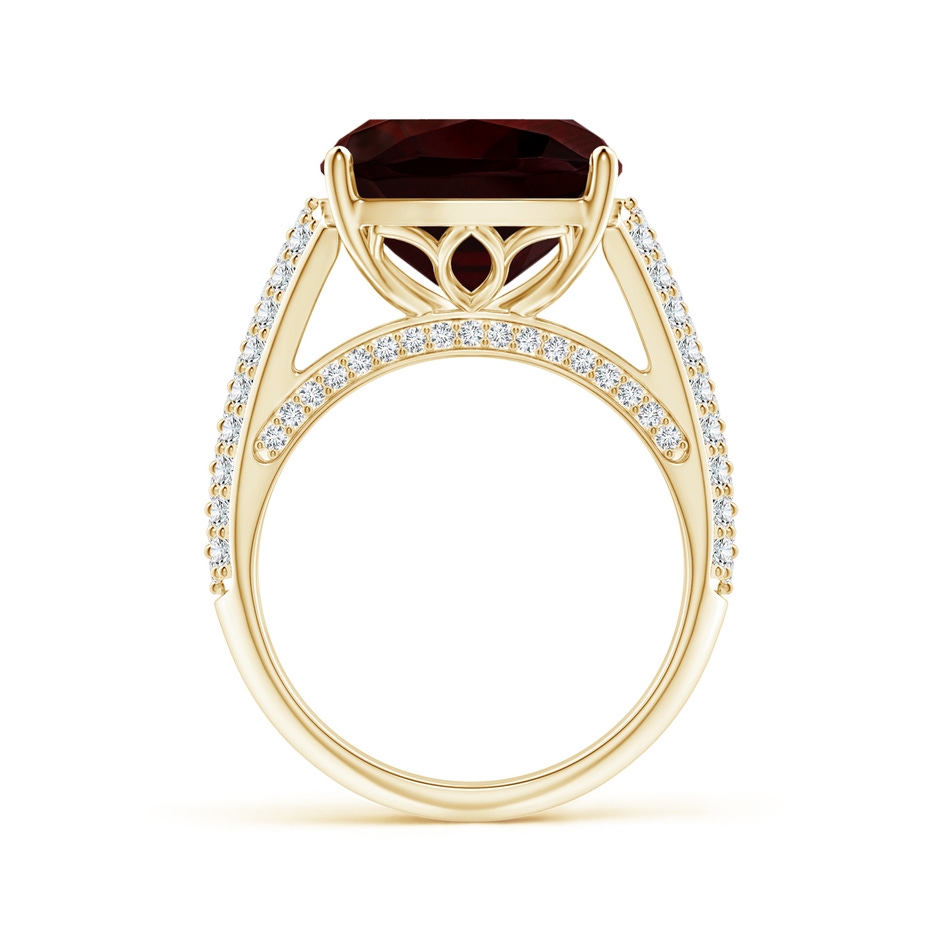 12.07x12.05x6.67mm AAA GIA Certified Cushion Garnet Ring with Pave-Set Diamonds in 18K Yellow Gold side 199