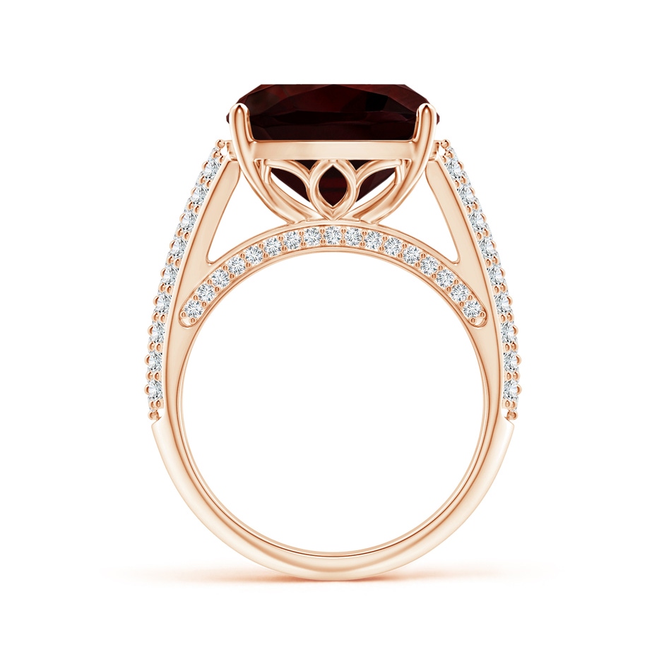 12.07x12.05x6.67mm AAA GIA Certified Cushion Garnet Ring with Pave-Set Diamonds in Rose Gold side 199
