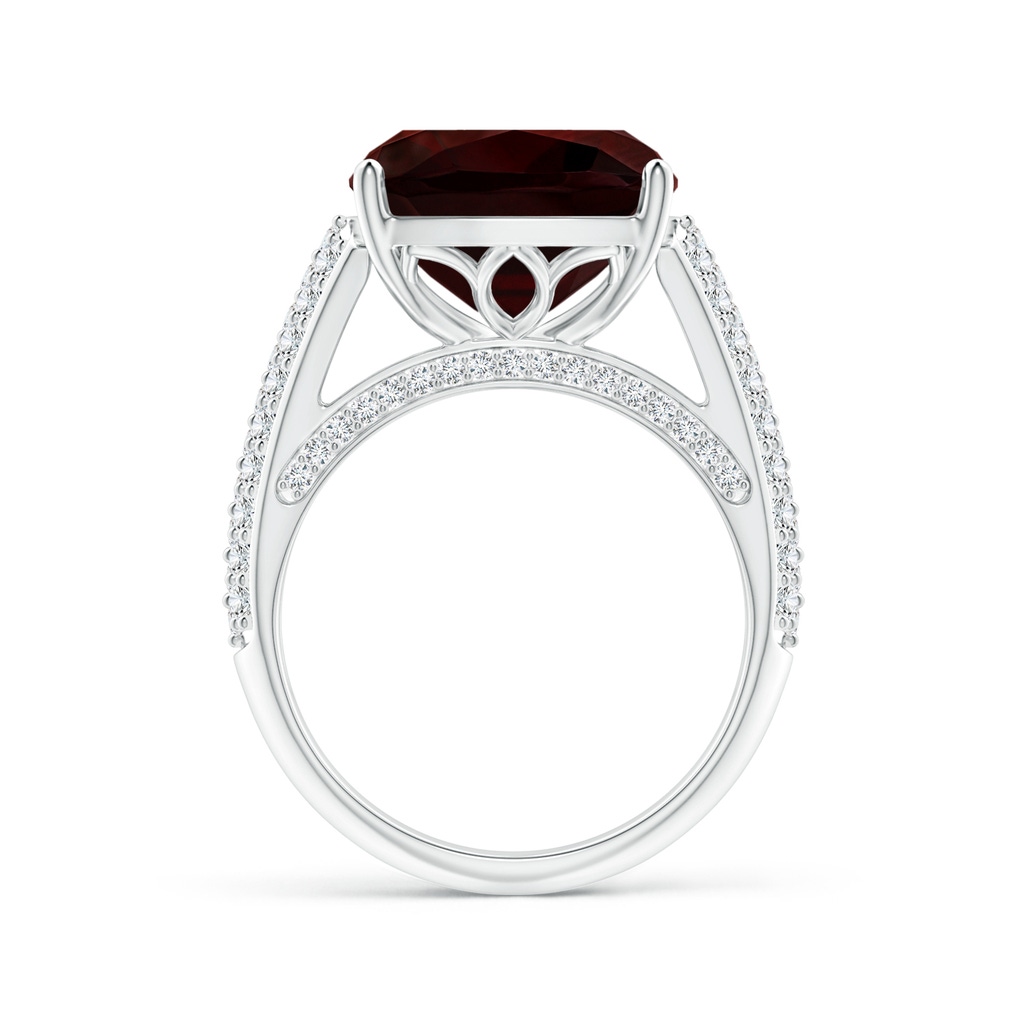12.07x12.05x6.67mm AAA GIA Certified Cushion Garnet Ring with Pave-Set Diamonds in White Gold - side 199