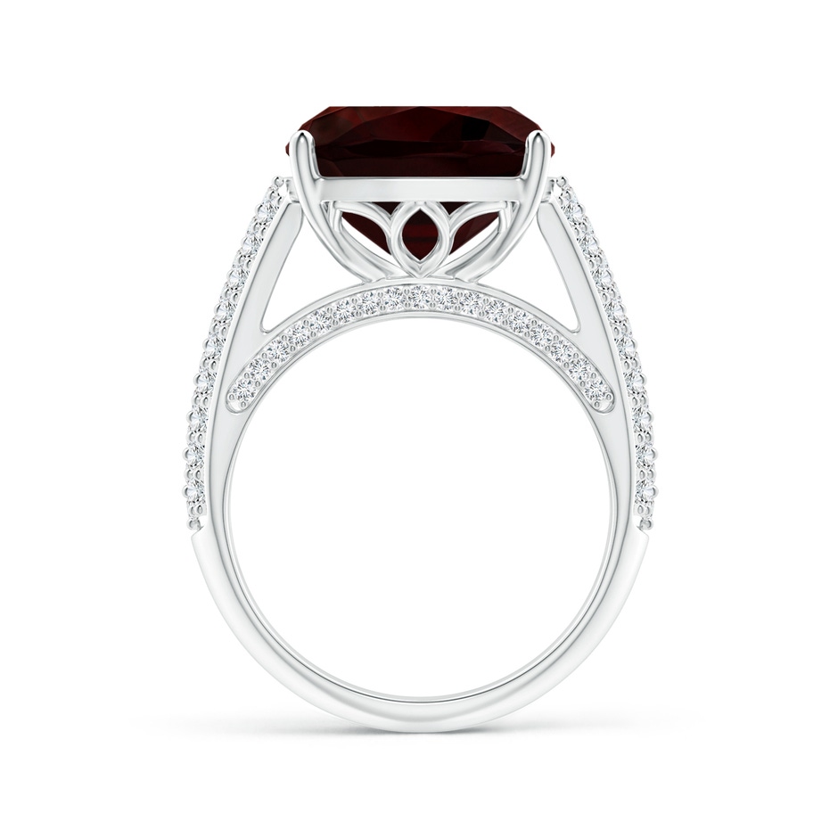 12.07x12.05x6.67mm AAA GIA Certified Cushion Garnet Ring with Pave-Set Diamonds in White Gold side 199