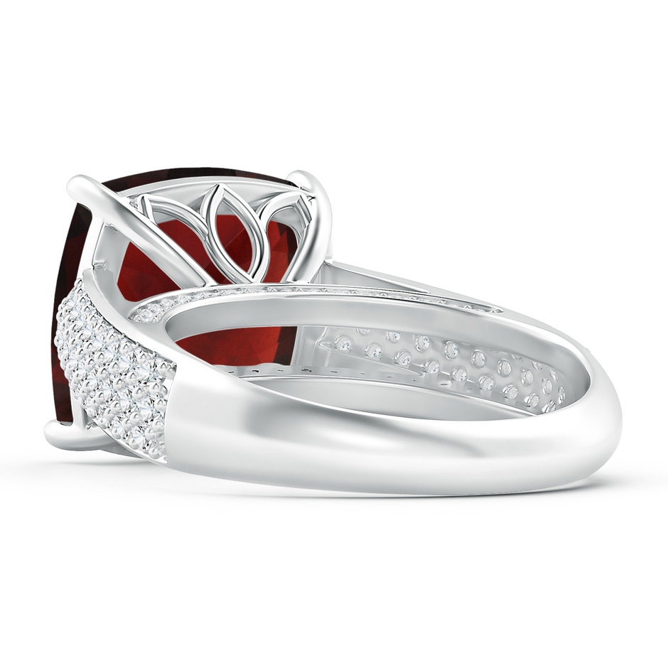 12.07x12.05x6.67mm AAA GIA Certified Cushion Garnet Ring with Pave-Set Diamonds in White Gold side 399