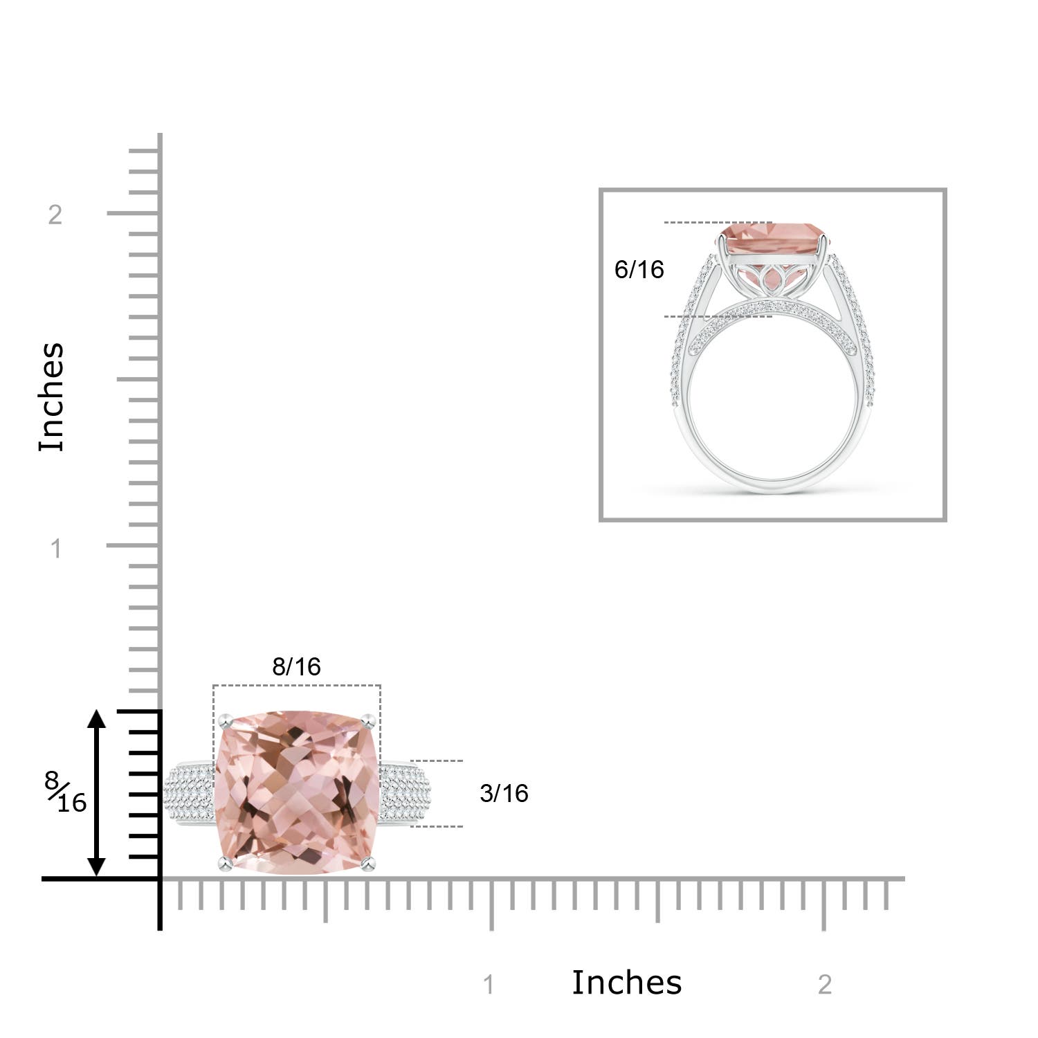 AAAA - Morganite / 7.2 CT / 14 KT White Gold