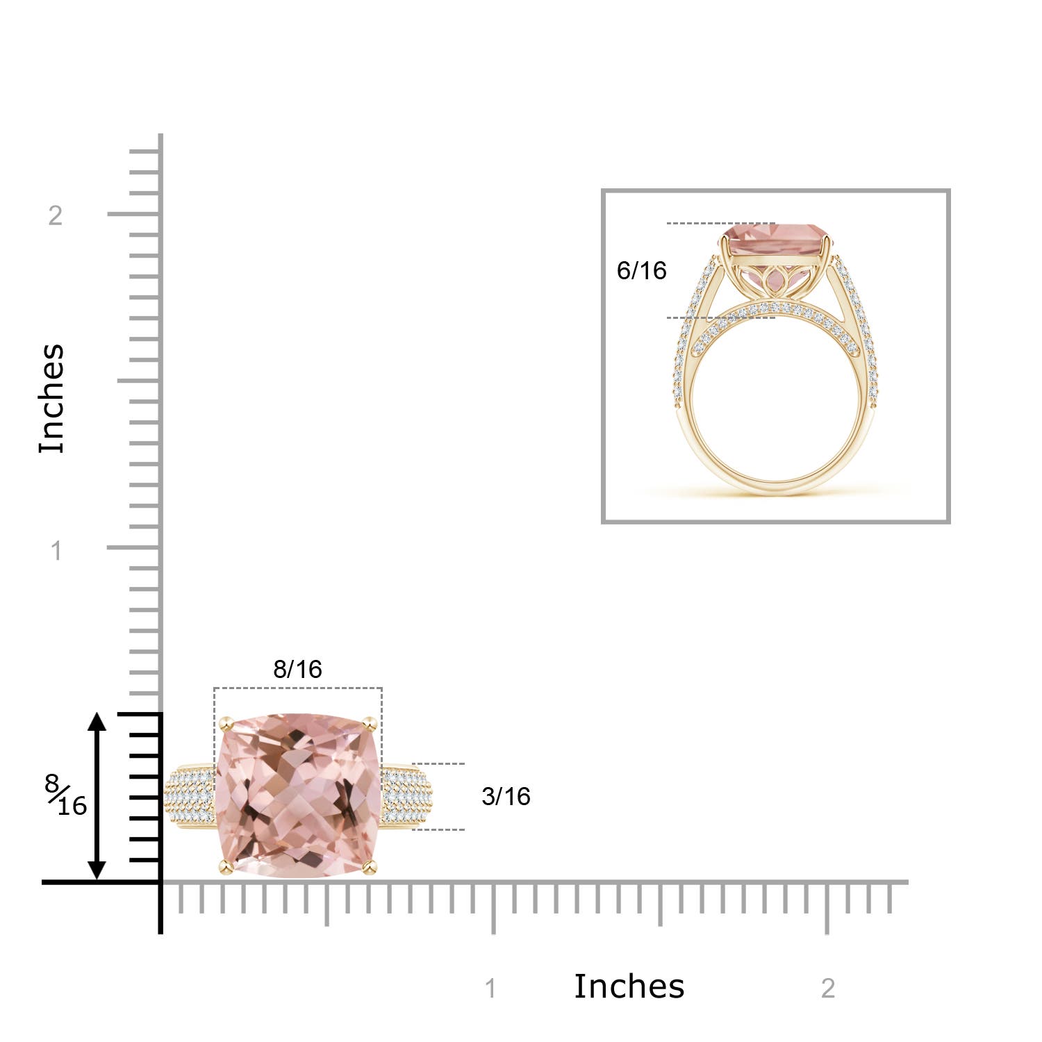 AAAA - Morganite / 7.2 CT / 14 KT Yellow Gold