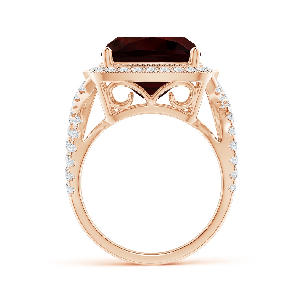 12.07x12.05x6.67mm AAA GIA Certified Cushion Garnet Twisted Infinity Ring in Rose Gold - side 199